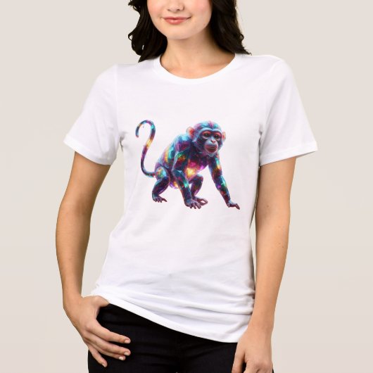 Kristal Monkey Kunst Tri-Blend Shirt (Voorkant)