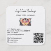 *~* Kristal Opal Hart QR Engel Vleugels AP78 Glow Vierkante Visitekaartje (Achterkant)