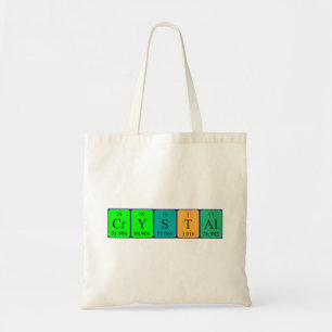 Kristal periodieke lijstnaam canvas tas