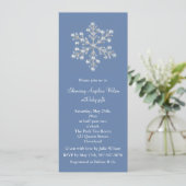 Kristal Snowflake Baby shower Invitation (blauw) Kaart (Staand voorkant)