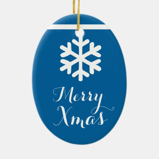 Kristal Snowflake kerstkerstversiering Keramisch Ornament (Achterkant)