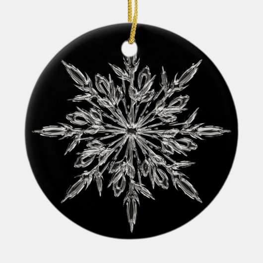 Kristal Snowflake kerstversiering Keramisch Ornament (Voorkant)