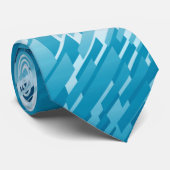 Kristal Striped Spectrum Blauwgroen met twee zijde Stropdas (Opgerold)