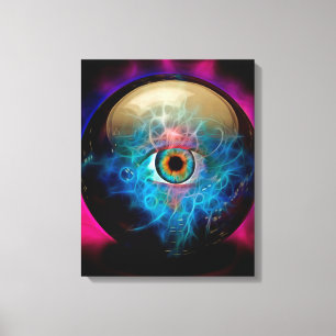 Kristalbal met oog canvas afdruk