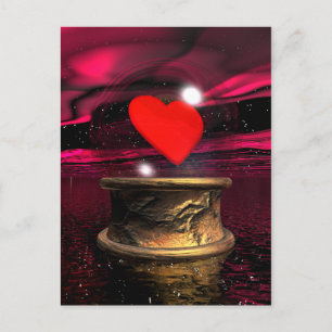 Kristalbal voor liefde - 3D rendering Briefkaart