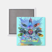 Kristalbewuste Lite dolfijnen Magneet (Voorkant / Achterkant)