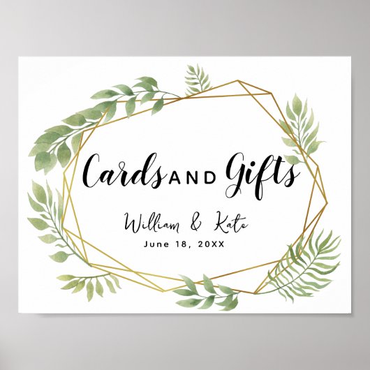 kristalblad met groene bladeren en taarten poster (Voorkant)