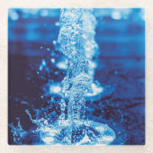 Kristalblauw watereffect glazen onderzetter (Voorkant)