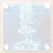 Kristalblauw watereffect glazen onderzetter (Achterkant)