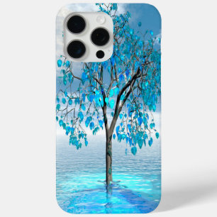 Kristalblauwe Boom iPhone 15 Pro Max Hoesje