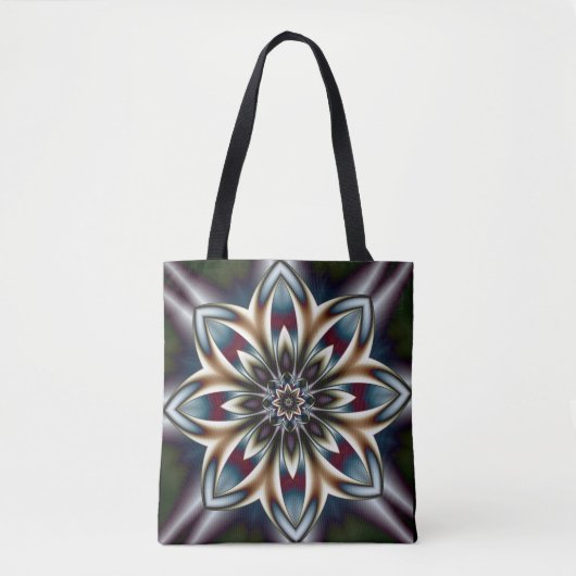 kristalbloem fractal canvas tas (Voorkant)