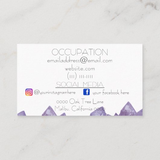 kristalgem visitekaartje (Achterkant)