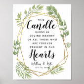 Kristalgroen blad Memory candle bruiloft Poster (Voorkant)