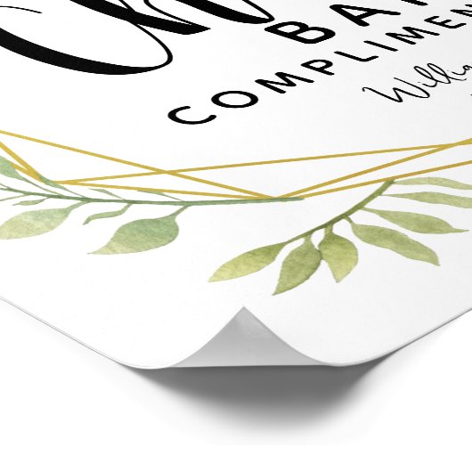 Kristalgroene bruiloft CHEER Bar bruiloft/partij Poster (Hoek)