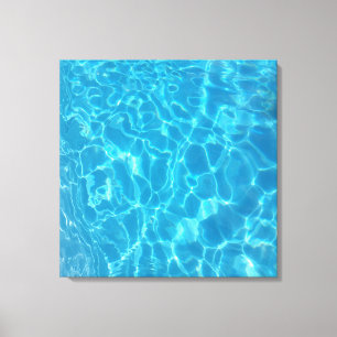 Kristalhelder Blauw Zwembadwater Canvas Afdruk