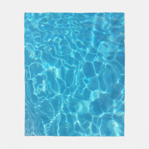 Kristalhelder Blauw Zwembadwater Fleece Deken