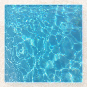 Kristalhelder Blauw Zwembadwater Glazen Onderzetter