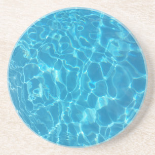 Kristalhelder Blauw Zwembadwater Zandsteen Onderzetter