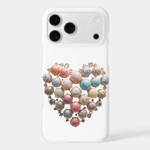 Kristallen Bloemhart Telefoonhoes — Luxe Porselein