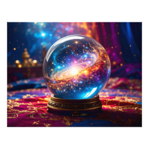Kristallen Bol - Ik Zie Een Kosmische Gebeurtenis Foto Afdruk