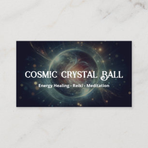 Kristallen Bol Psychisch Medium Tarot Lezer Zwart Visitekaartje