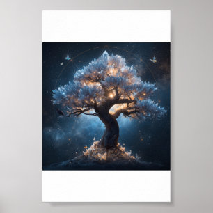 Kristallen Boom Onder een Hemelse Hemel Poster