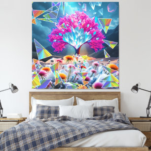 Kristallen Boom van Licht Canvas Afdruk