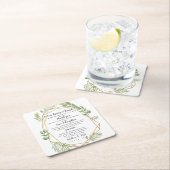 kristallen bruiloft groen feest/bruiloft dank u vierkante kartonnen onderzetter (Insitu)