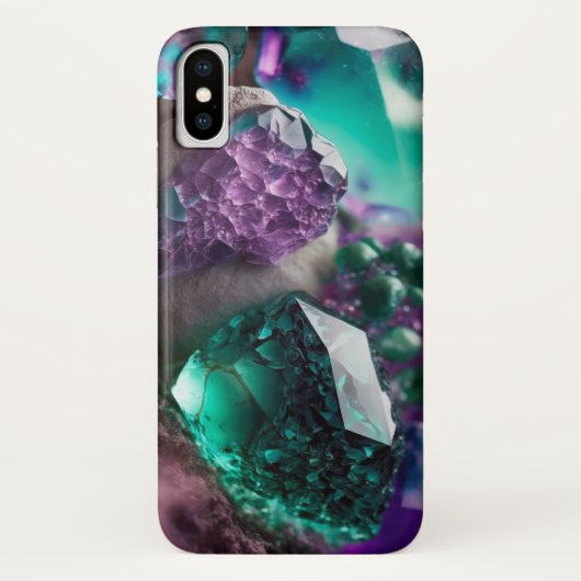 Kristallen edelstenen smaragd amethist Case-Mate iPhone case (Achterkant)