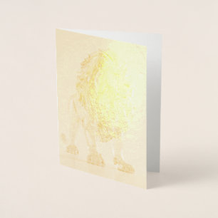 Kristallen Gouden Leeuw – Blanco Kunst Folie Kaarten