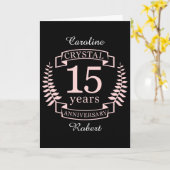 Kristallen huwelijksjubileum 15 jaar kaart (Gele Bloem)