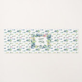 Kristallen in groen blauw en roze yogamat (Achterkant (horizontaal))