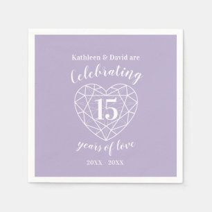 Kristallen jubileum 15 jaar liefde servetten