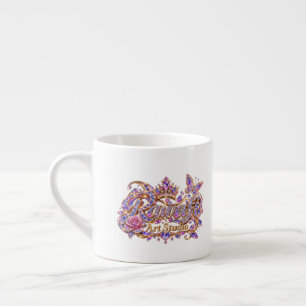 Kristallen Koningin Roze Bloemrijke Elegantie Espresso Kop