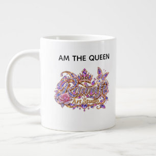 Kristallen Koningin Roze Bloemrijke Elegantie Extra Grote Beker