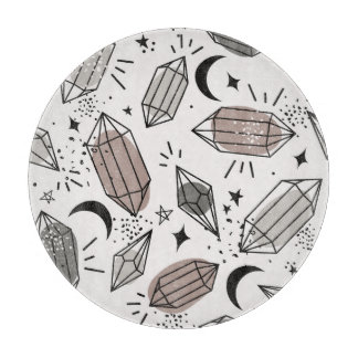 Kristallen, Maan, Sterren, Overlappend Ontwerp. Snijplank