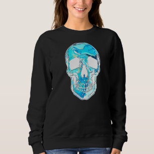 Kristallen Schedel in Blauw Trui