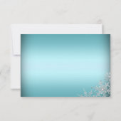 Kristallen Sneeuwvlok Blauwe Kerstfeest RSVP Kaartje (Achterkant)