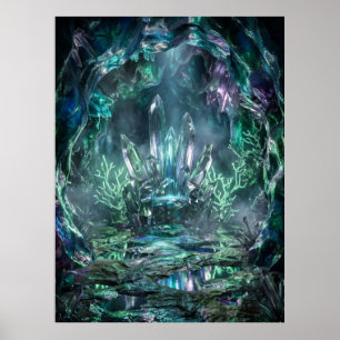 Kristallen Troon Grot Glans Poster