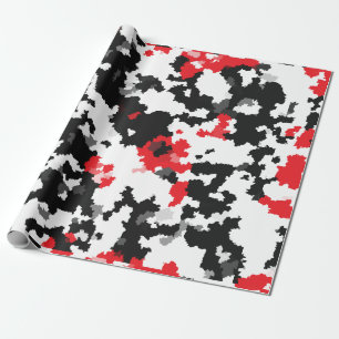Kristallijn rood zwart-wit Abstract patroon Cadeaupapier