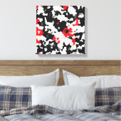 Kristallijn rood zwart-wit Abstract patroon Canvas Afdruk (Insitu (Slaapkamer))