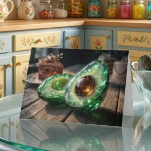 Kristallijnen Avocado Verjaardagskaart Schattig Kaart