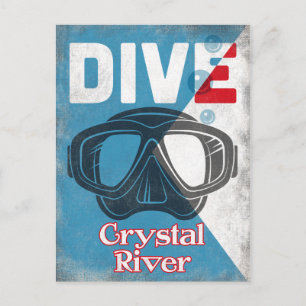 Kristalrivier scuba duikmasker briefkaart