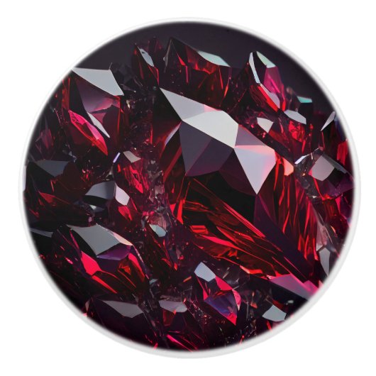 Kristalrood robijnjuweel Keramische knop (Voorkant)