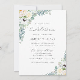 Kristen Boho White Floral & Greenery Vrijgezellenf Kaart