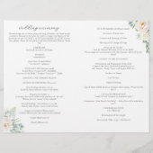 Kristen Catholic Mariage Mass Cérémonie Programme (Dos)