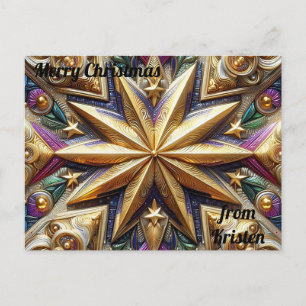 KRISTEN ~ KERST ~ 3D-sterpatroon ~ Briefkaart
