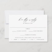 KRISTEN Minimalistische Maaltijdkeuze Trouwen RSVP Kaartje (Voorkant)