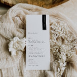 KRISTEN Moderne Mariage Menu Place Card<br><div class="desc">KRISTEN minimaliste moderne,  carte de place et menu mariages. Caractéristiques,  typographie noire sur arrière - plans blancs. Veuillez noter que les noms des invités doivent être entrés et ajoutés individuellement à votre panier.</div>