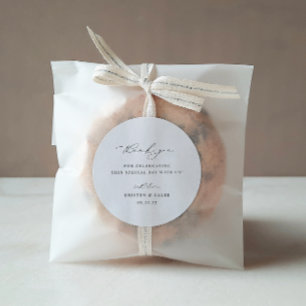 KRISTEN Moderne minimalistische bruiloft Dank u Ronde Sticker